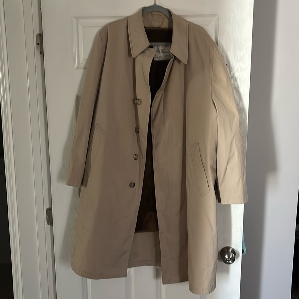 London Fog Trench Coat Faux Fur Liner